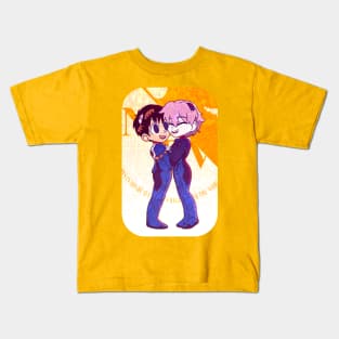 NGE: DANCE TO THE END KAWORU X SHINJI NERV LOGO ORANGE Kids T-Shirt